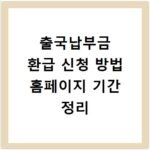 출국납부금 환급 신청 방법 홈페이지 기간 정리