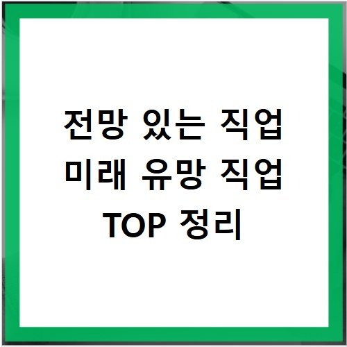 전망 있는 직업 미래 유망 직업 TOP 정리