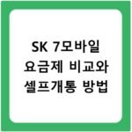 SK 7모바일 요금제 비교와 셀프개통 방법